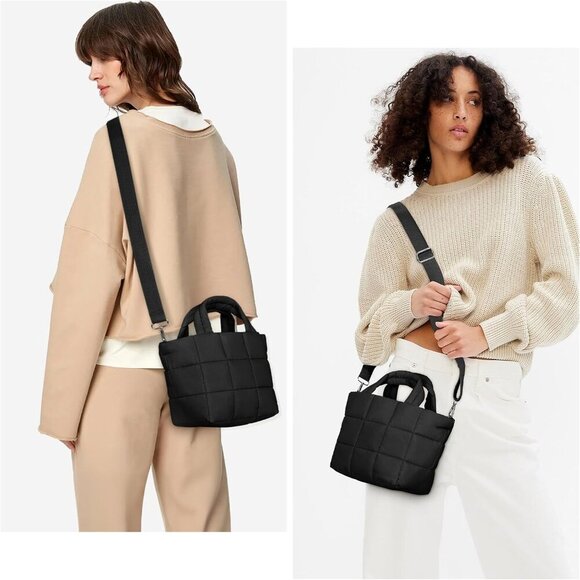 Chic Mini Puffer Tote Bag - Spacious Lightweight Purse for Daily Essentials - Picture 6 of 7